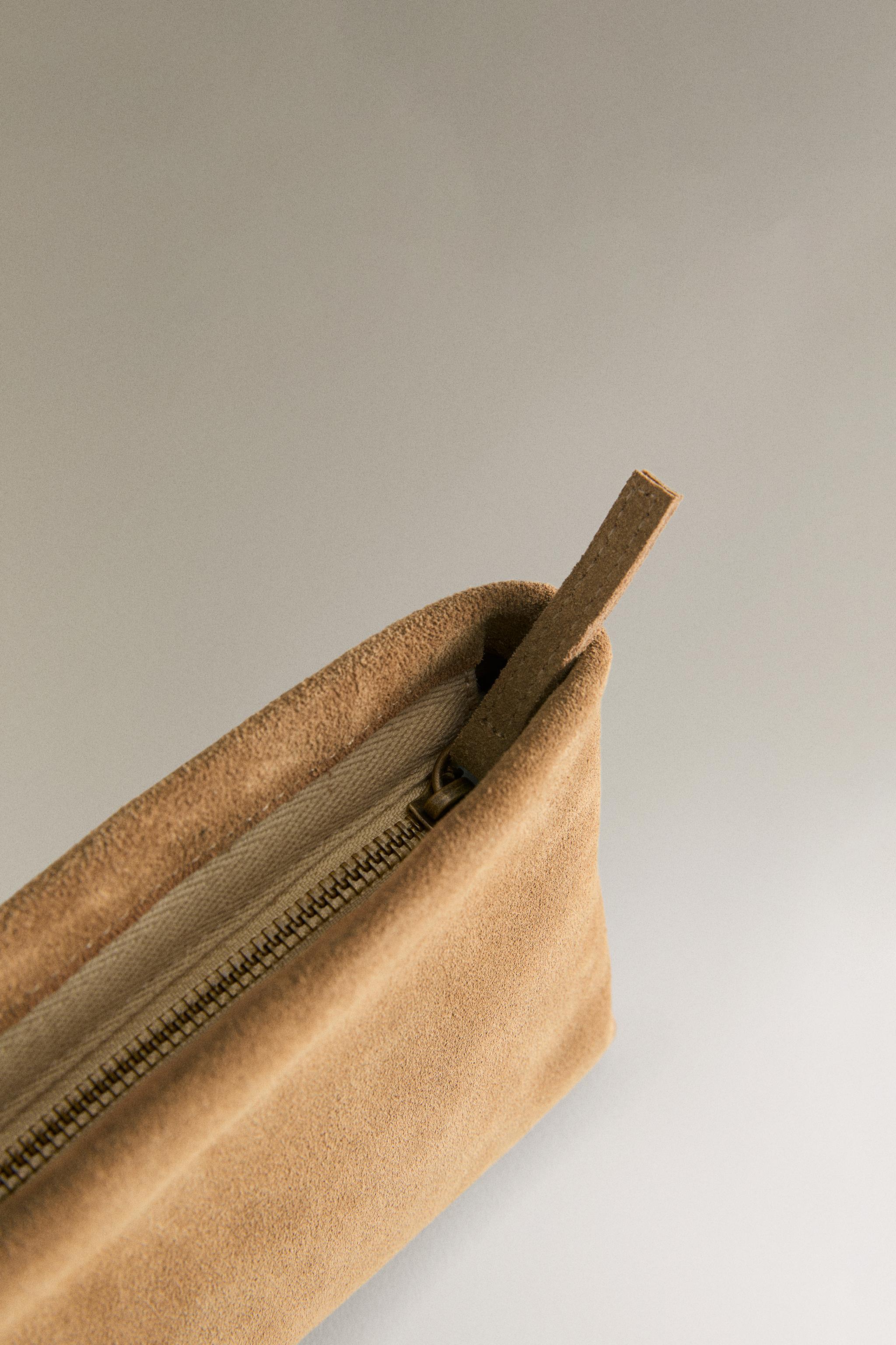 TROUSSE DE TOILETTE CROÛTE CUIR PETIT FORMAT